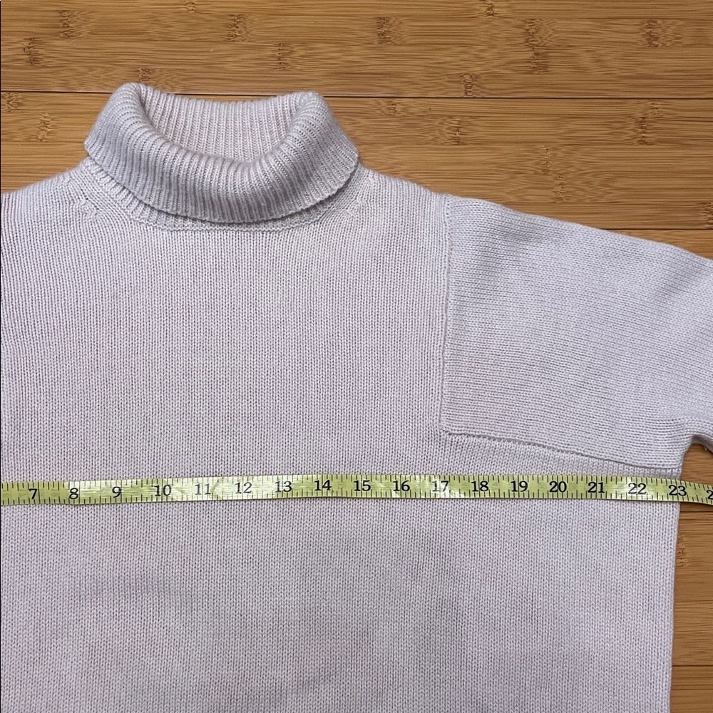 Athleta Bedford Turtleneck Sweater Size XS Wool Cashmere High Low Mock Neck Pink - Picture 13 of 14